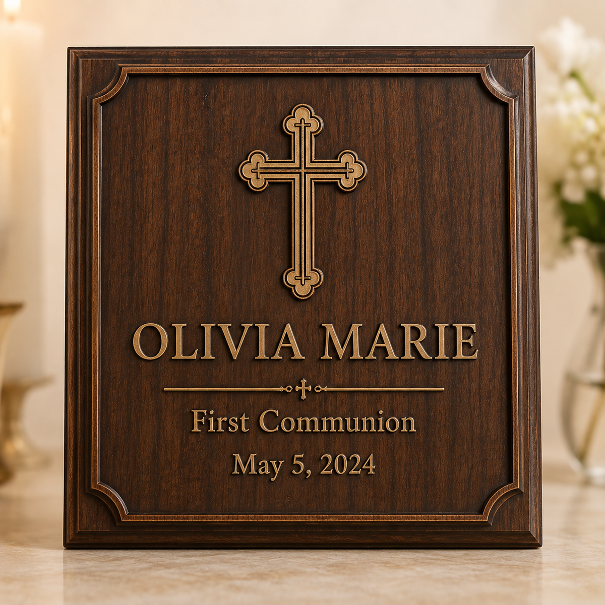Personalized First Communion keepsake plaque