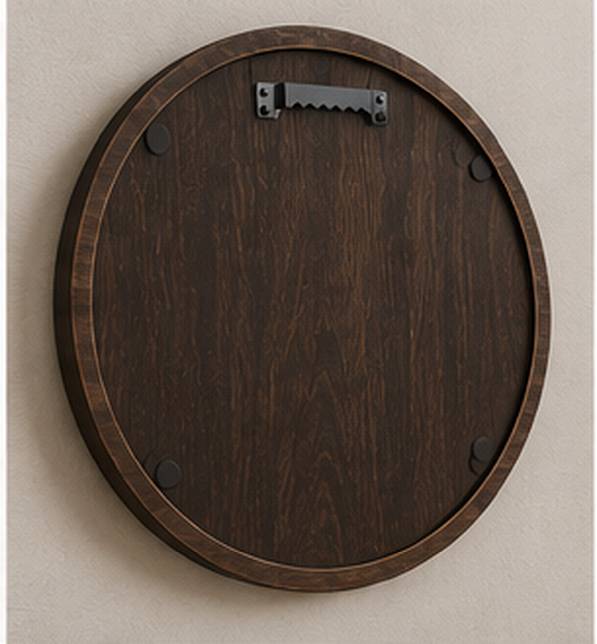 Back and hanging hardware view of personalized wood family name sign