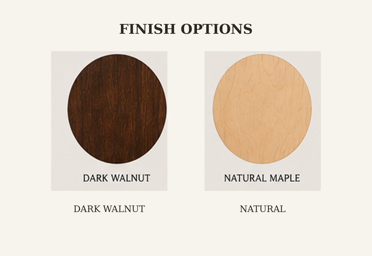 Dark Walnut and Natural wood finish choices for the Family Reunion Heritage Plaque