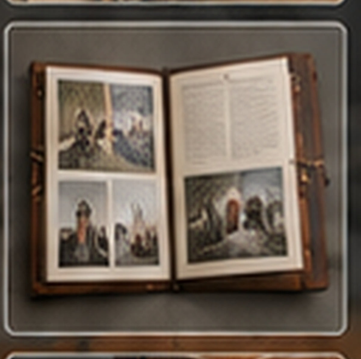 Dimensional binding, layered wood page and construction detail of Family Heritage Book display